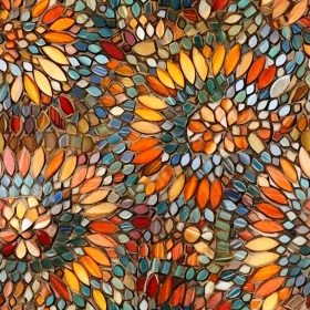 Colorful Glass Mosaic Circular Pattern