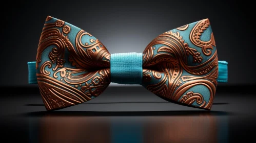 Copper-Colored Metal Bow Tie 3D Rendering