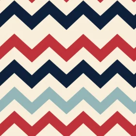 Retro Geometric Chevrons Seamless Pattern - Cream Background
