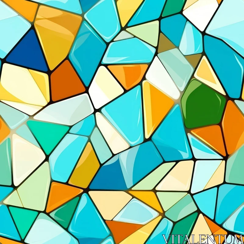 Colorful Glass Mosaic Pattern AI Image