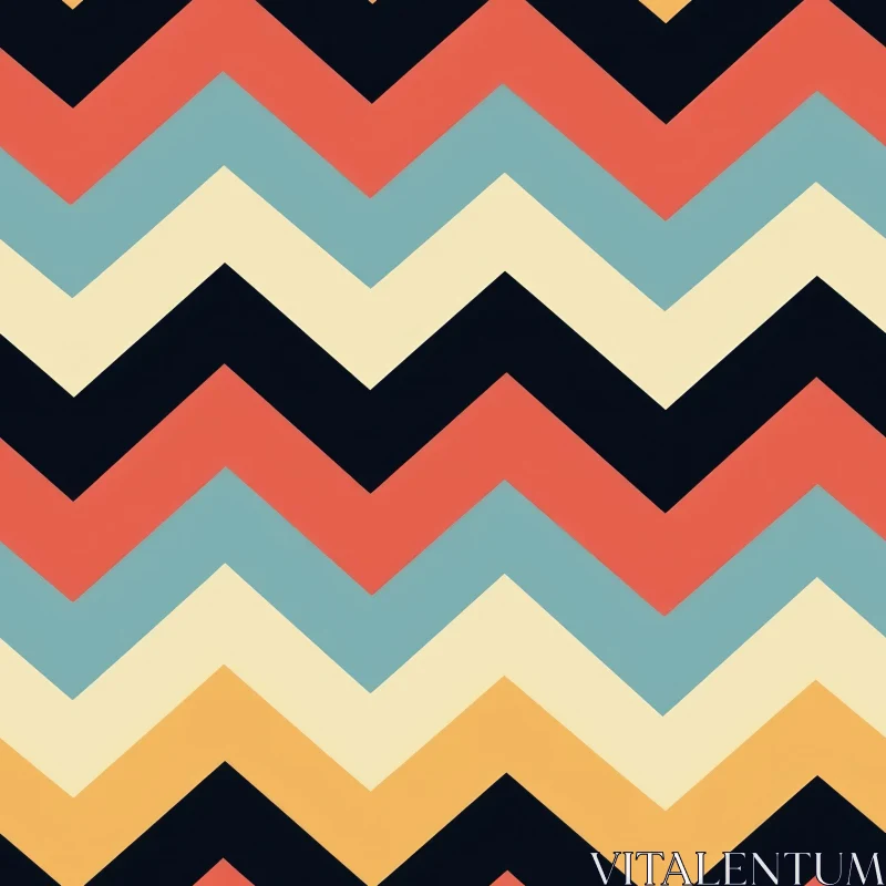 Retro 70s Chevrons Geometric Pattern AI Image