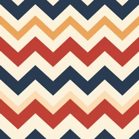 Retro 70s Geometric Chevron Pattern on Cream Background