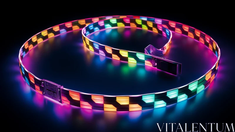 AI ART RGB LED Strip 3D Rendering - Multicolored Glowing Technology