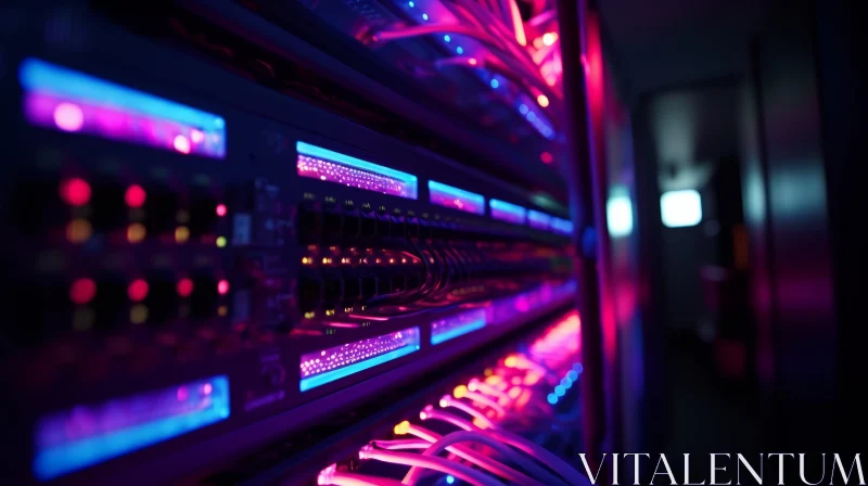 Dark and Moody Server Room - Technology Beauty Captured AI Image