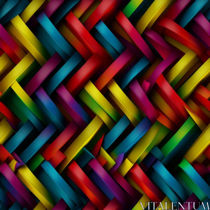Energetic Multicolored Diagonal Stripes Pattern AI Image