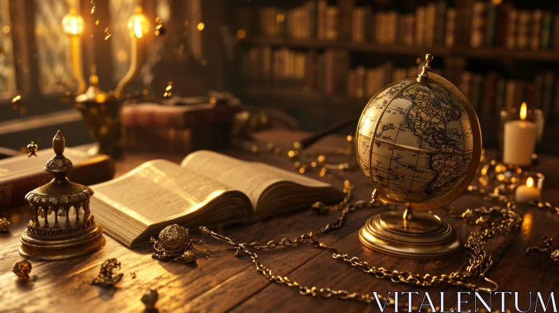 Immerse Yourself in the Enchanting World of this 3D Library Rendering AI Image