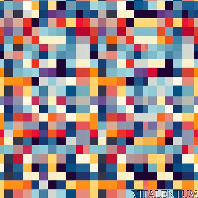 AI ART Multicolor Geometric Pixel Pattern