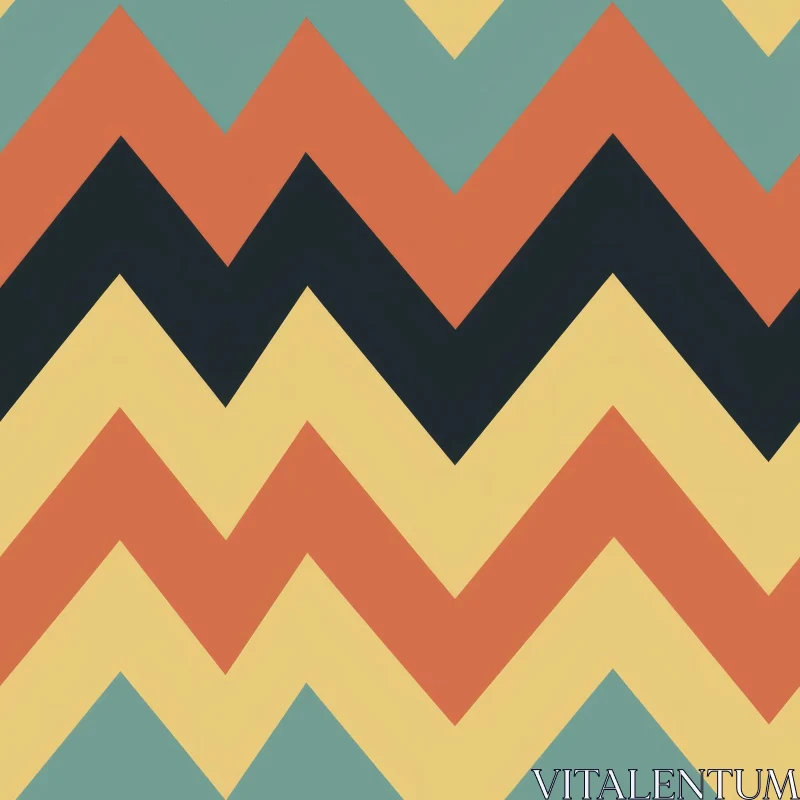 Retro Zig Zag Chevrons Pattern - Geometric Design AI Image