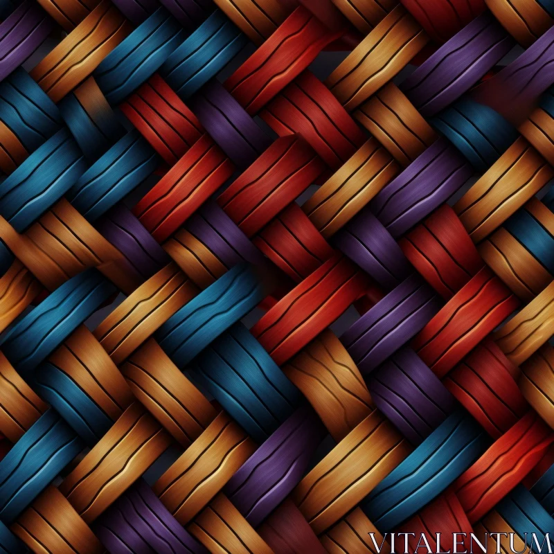 Colorful Woven Basket Texture for Backgrounds and 3D Modeling AI Image