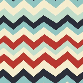 Retro Zig Zag Vector Pattern in Red and Blue