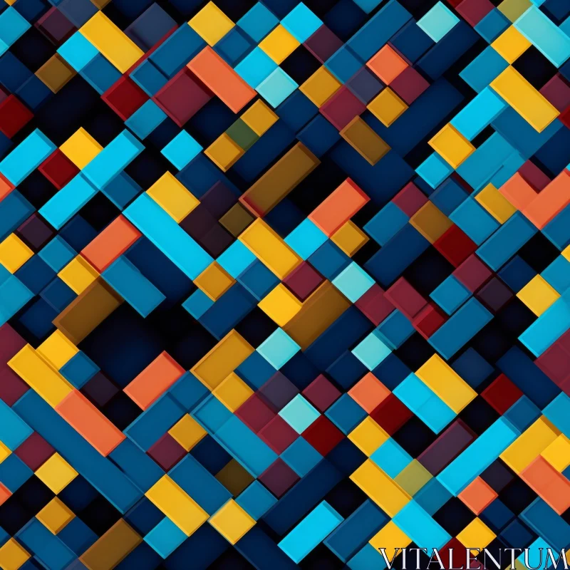 Colorful Diagonal Rectangles Pattern - Seamless Background Design AI Image