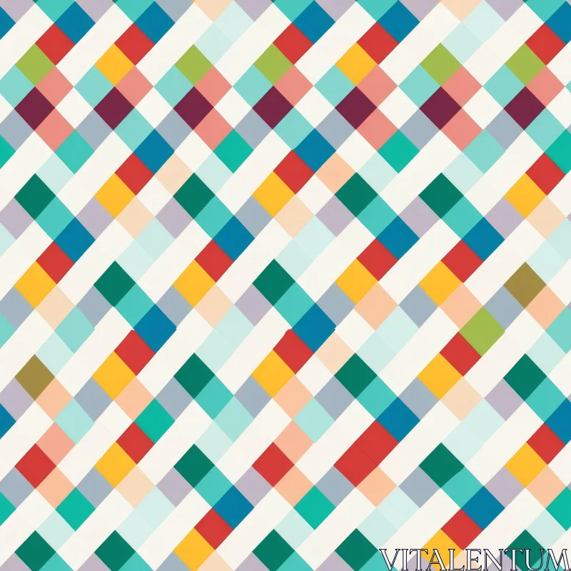 Colorful Grid Seamless Pattern for Design Projects AI Image