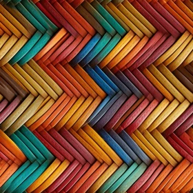 Colorful Wicker Basket Pattern - Seamless Background Design
