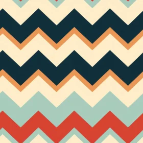 Retro 70s Zig Zag Chevrons Seamless Pattern