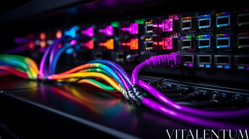 AI ART Colorful Server Rack with Cables