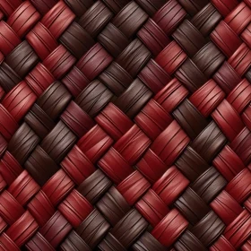 Detailed Woven Basket Texture in Dark Brown and Red