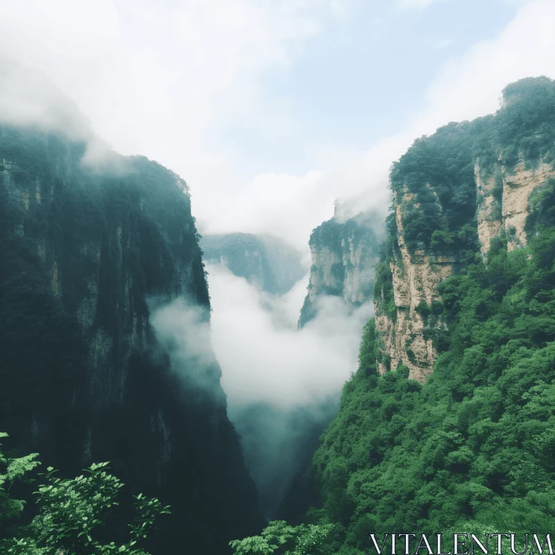 Enigmatic Gorge in China: A Captivating Nature Wonder AI Image