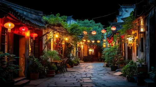 Serene Night View of a Traditional Chinese Street