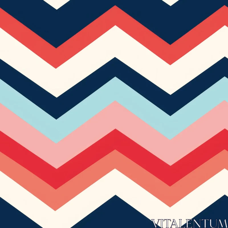 Geometric Chevron Pattern in Blue and Pink AI Image