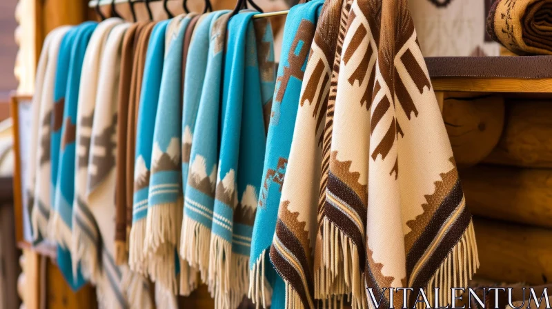 Colorful Blankets and Shawls with Native American Patterns | Design AI Image