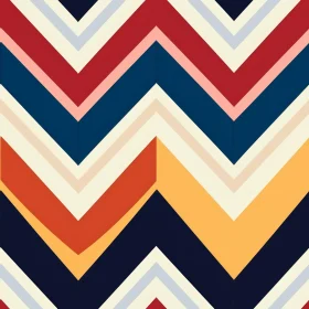 Dynamic Geometric Chevron Pattern in Red, Blue, Yellow, and White