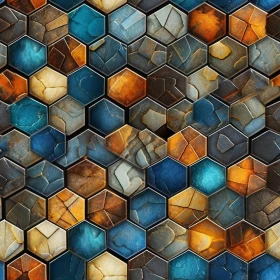 Intricate Hexagonal Pattern in Stone, Metal, and Wood