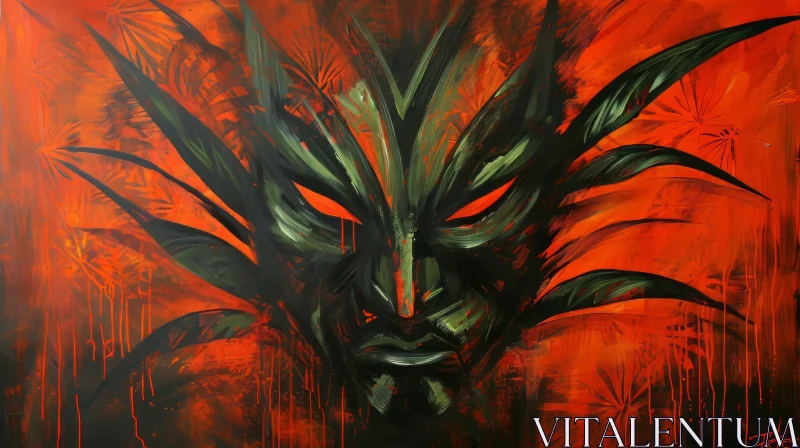 Mysterious Voodoo Mask Painting AI Image