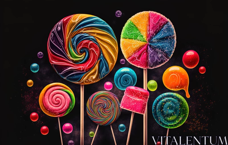 Captivating Candy Art: Bold and Vibrant Composition AI Image