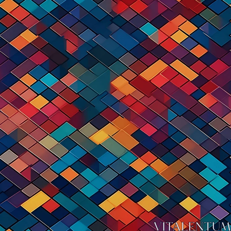 AI ART Colorful Geometric Squares Pattern for Web and Print
