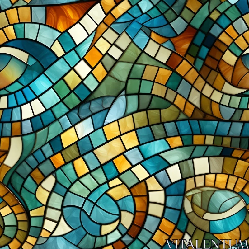 Colorful Mosaic Pattern - Intricate Design AI Image