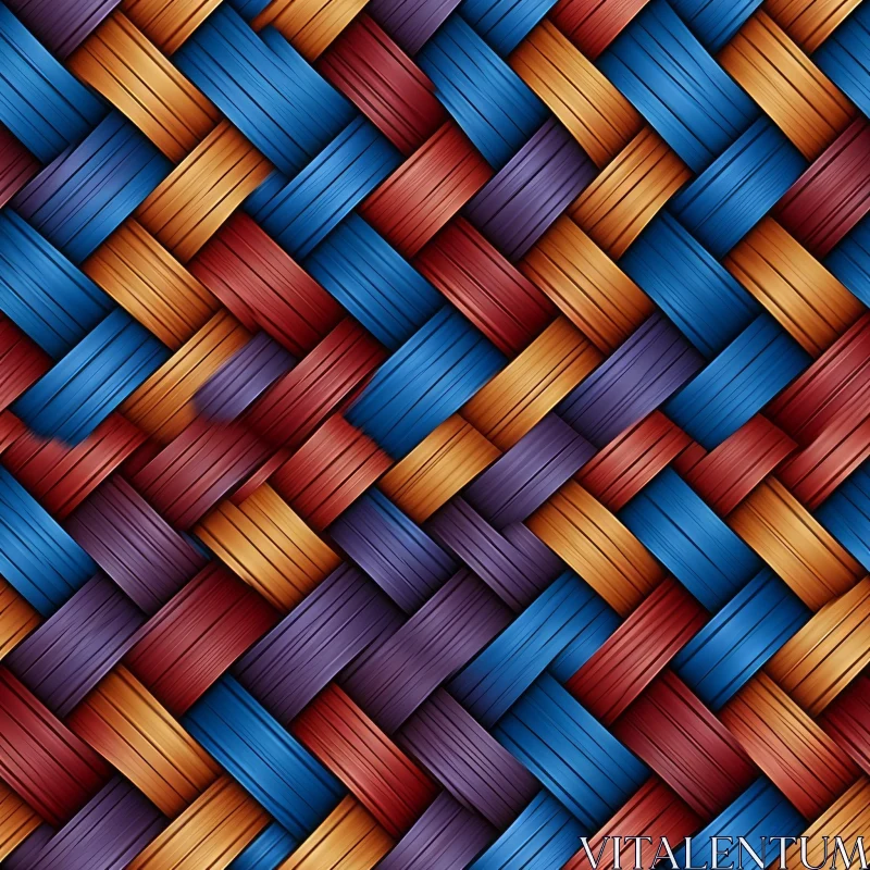 Colorful Wicker Basket Seamless Pattern AI Image