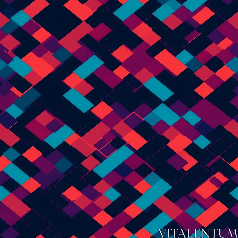 Dynamic Rectangles Pattern in Blue, Purple, Red AI Image