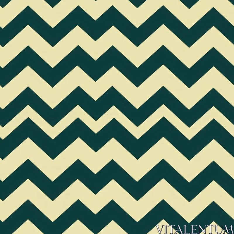 AI ART Green and Cream Chevron Pattern - Classic Design