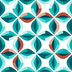 Retro Geometric Vector Pattern on White Background