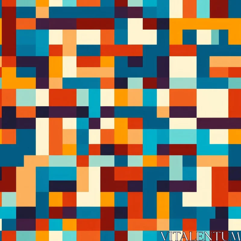 Retro Pixel Pattern for Web and Home Decor AI Image