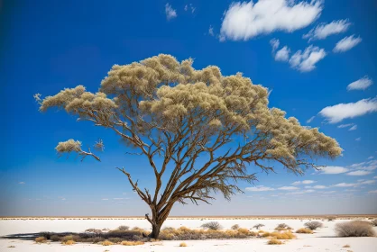 Serene Tree in a White Desert - Captivating Nature Photography