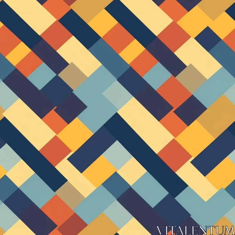 Colorful Retro Geometric Pattern for Websites and Fabrics AI Image