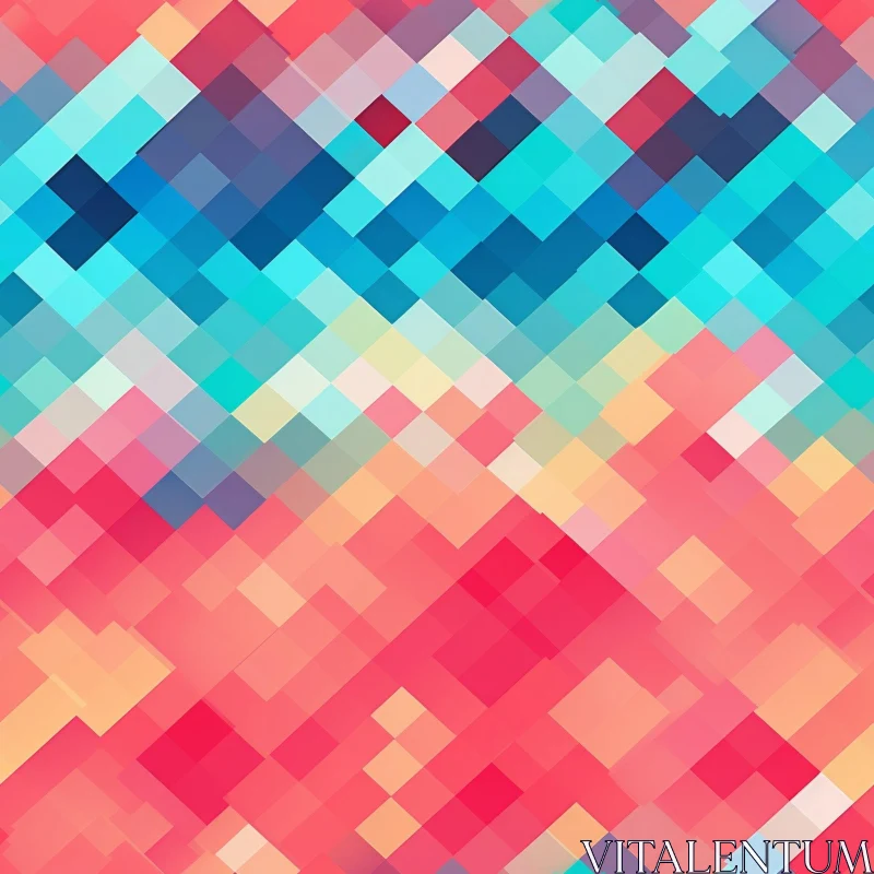 AI ART Pixelated Diamond Pattern - Colorful Seamless Design