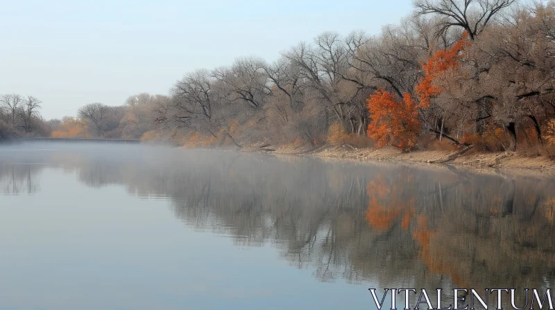 AI ART A Serene Autumn River: Capturing the Beauty of Nature