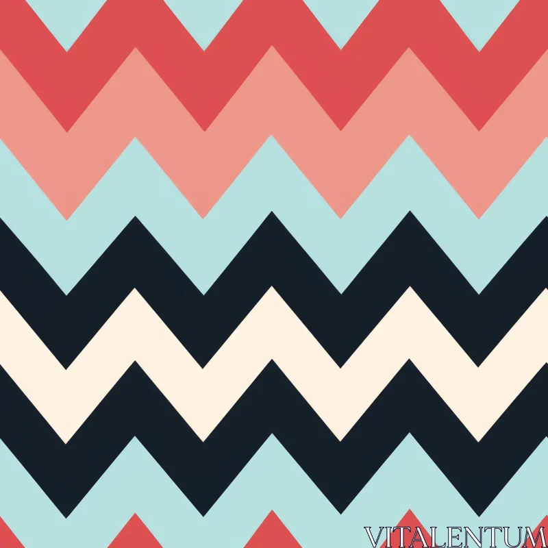 AI ART Colorful Zigzag Pattern with Chevrons