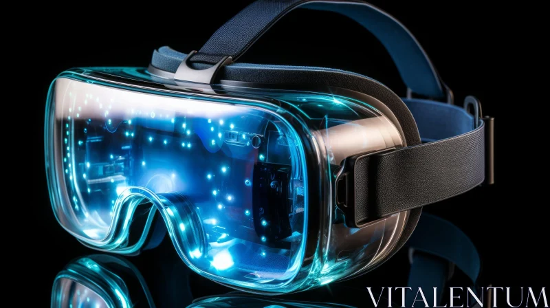 Sleek Virtual Reality Goggles with Blue Light AI Image