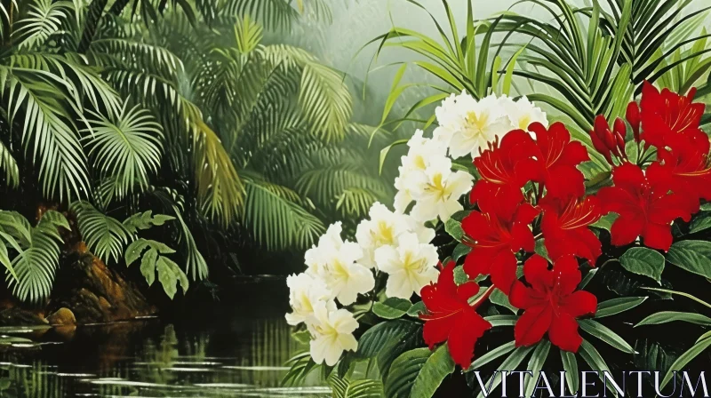 AI ART Tropical Rainforest Painting - Capturing the Lushness and Vibrant Colors
