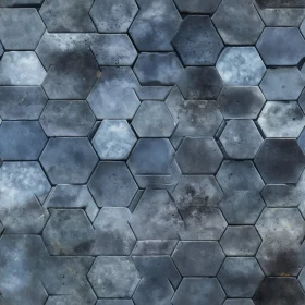 Blue Hexagonal Ceramic Tile Texture for Architecture and Design
