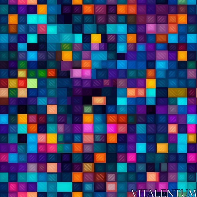 Colorful Pixel Pattern - Seamless Design for Websites and Prints AI Image
