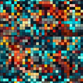 Colorful Chaos: Abstract 1024x1024 Pixel Square Grid