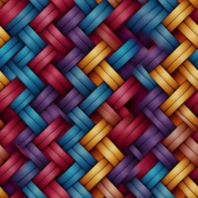 Colorful Wicker Basket Seamless Pattern