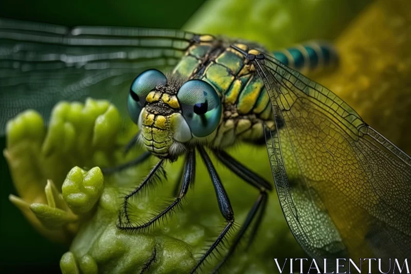 Dragonfly in Natural Environment - Hyper-Realistic Animal Portrait AI Image
