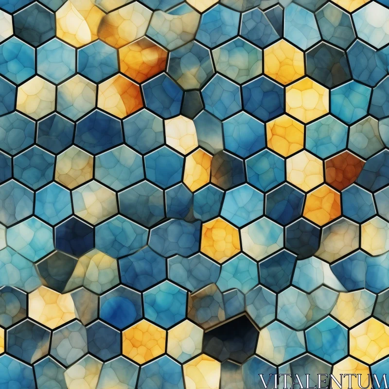Hexagon Tile Mosaic Pattern AI Image