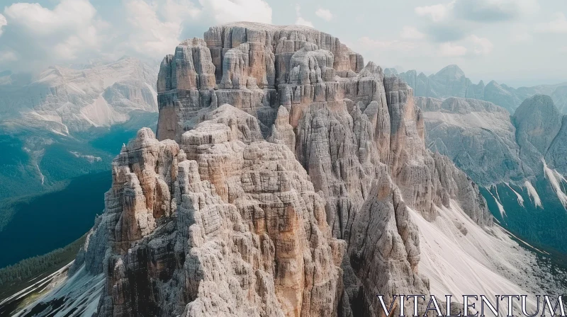 Majestic Mountain Peak: A Captivating Vertical Shot AI Image