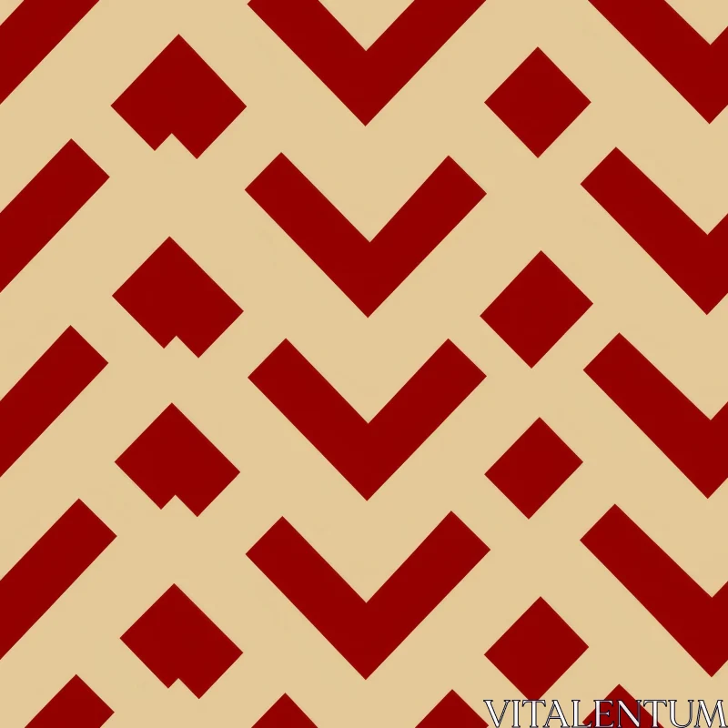 Red Chevron Pattern on Beige Background AI Image